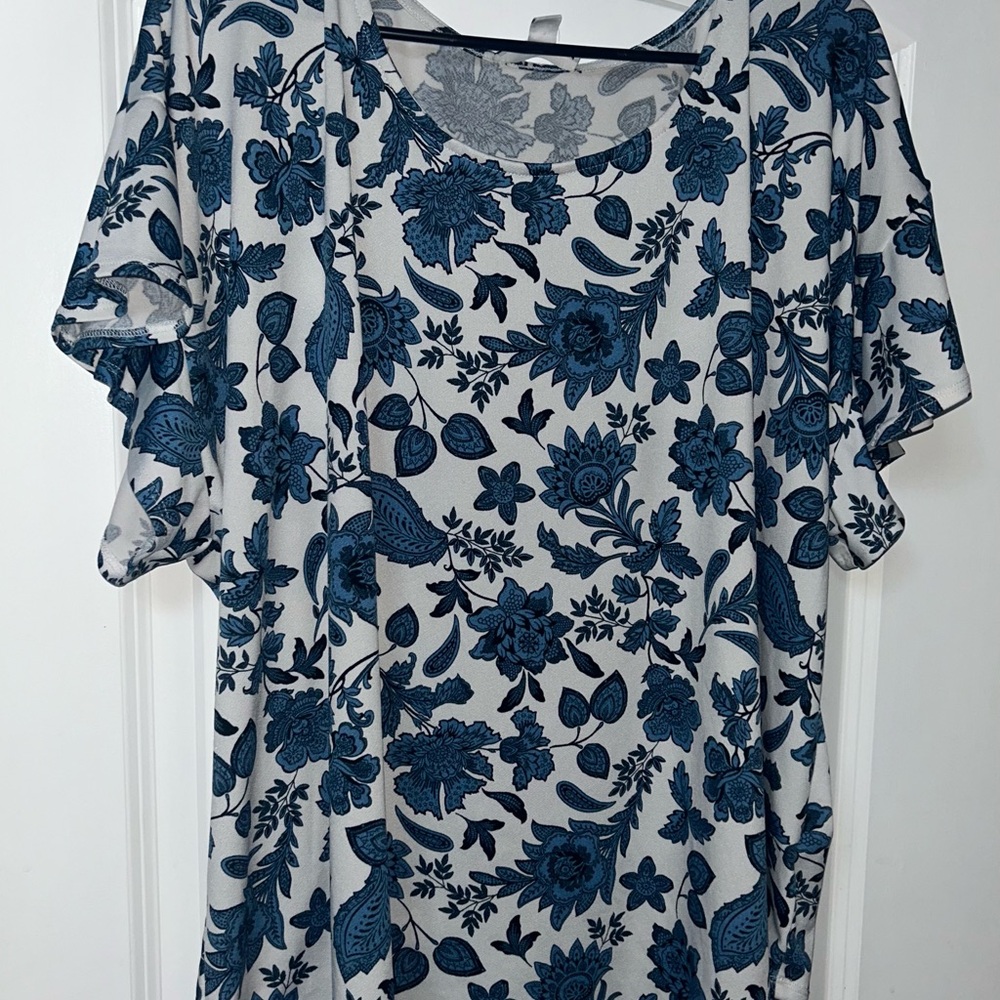 Jules & Leopold Blue Floral Blouse